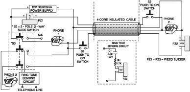 2 line intercom plus a telephone changeover switch circuit