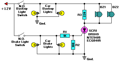 Car Back-up Alarm circuit