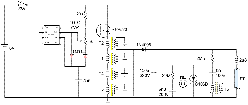camera flash circuit. Xenon Strobe Light circuit