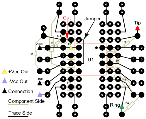 The board is an IC prototyping board such as the Radio Shack 276-159