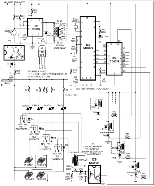 9-Line Telephone Sharer (click to enlarge)