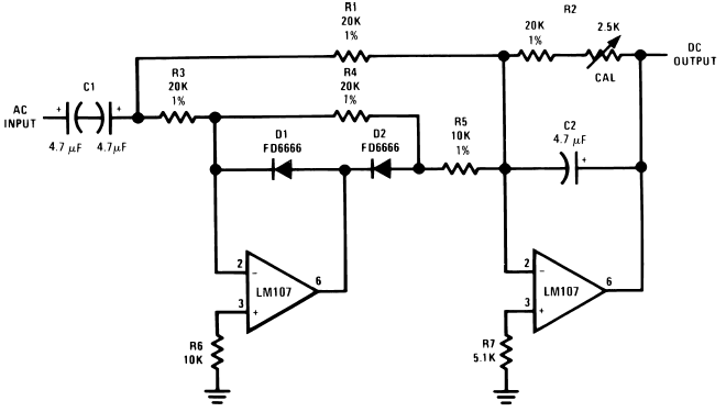 Figure 1. Full-Wave Rectifier and Averaging Filter