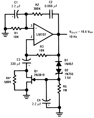 Figure 1.Wien Bridge Sine Wave Oscillator