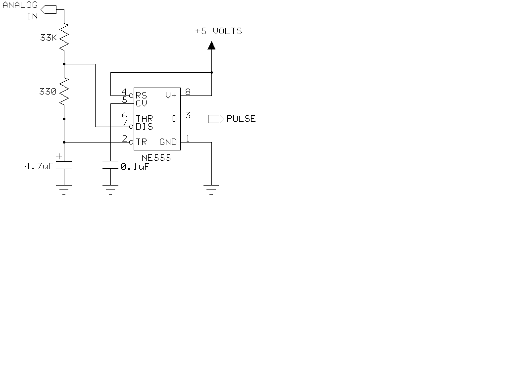555 Timer as an A/D converter circuit