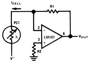 Figure 1. Amplifier for Photoconductive Cell