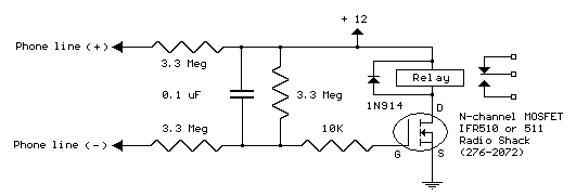 Telephone In-Use Relay Controller circuit
