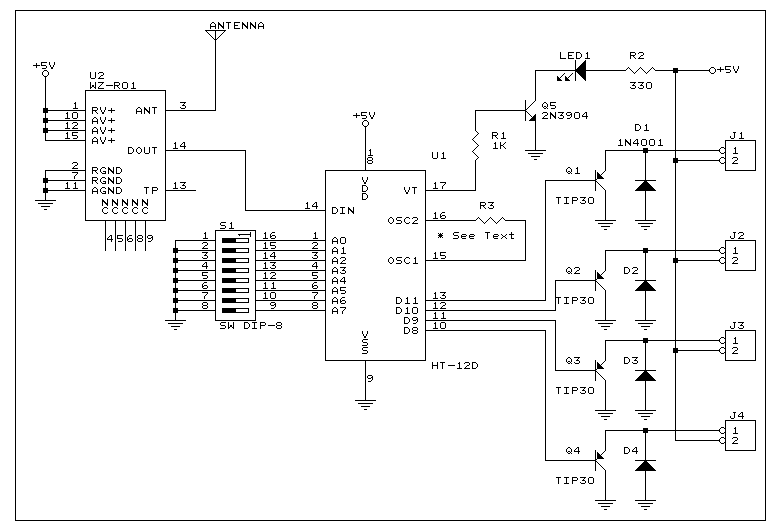 Figure 2. RF 4 channels receiver circuit